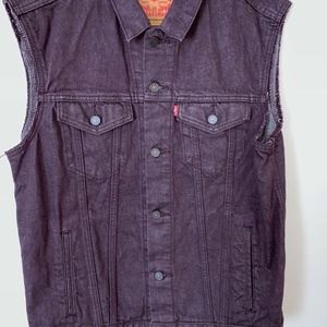 Levis Denim Trucker Biker Vest Mens Jean Jacket L